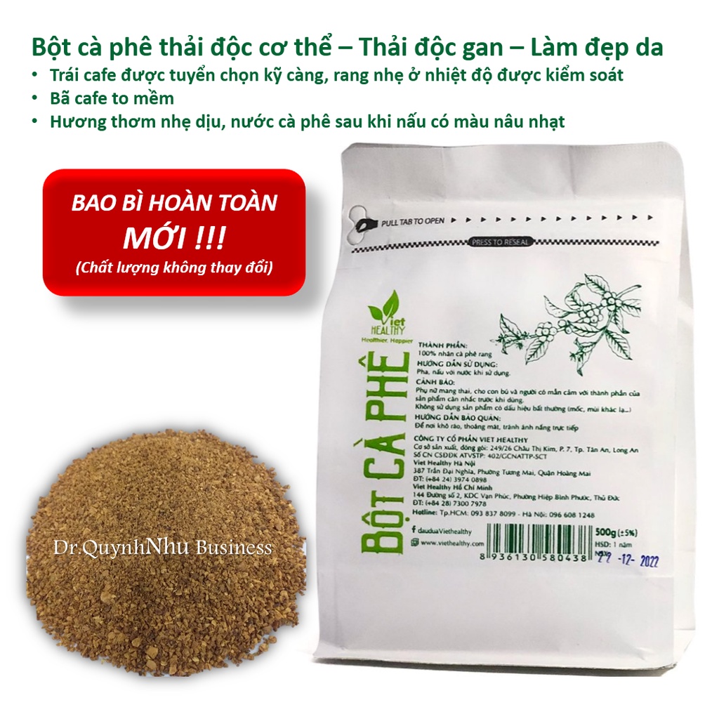 Bột Cà phê Enema nguyên chất VietHealthy 500g