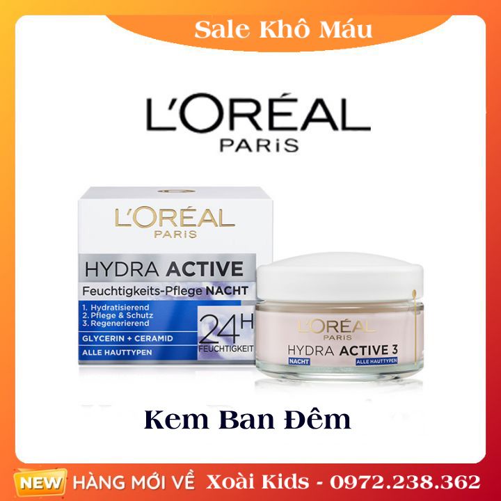 Kem dưỡng da Loreal Hydra Active 3 24h - Nội địa Đức Đủ Bill