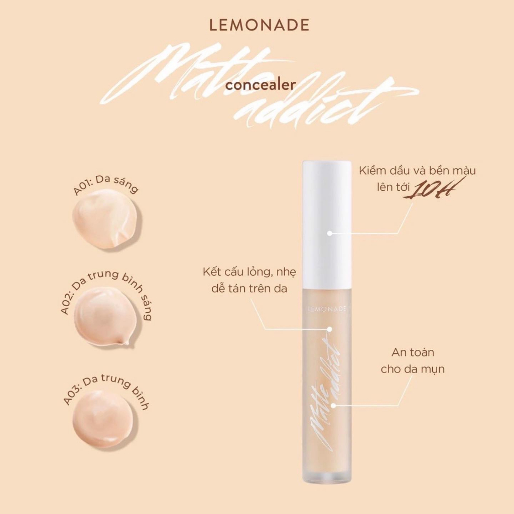Kem Che Khuyết Điểm Lemonade Matte Addict Concealer