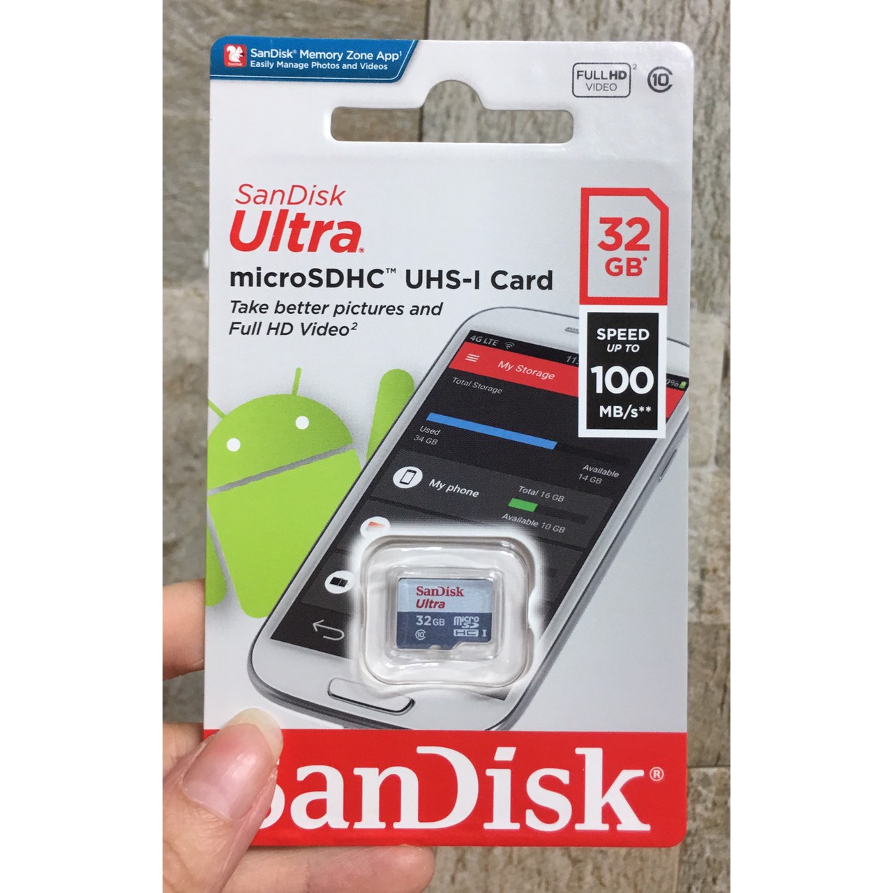 Thẻ nhớ MicroSD 32G SANDISK ULTRA Box Class10 100MB/s (Chuyên dùng Camera)