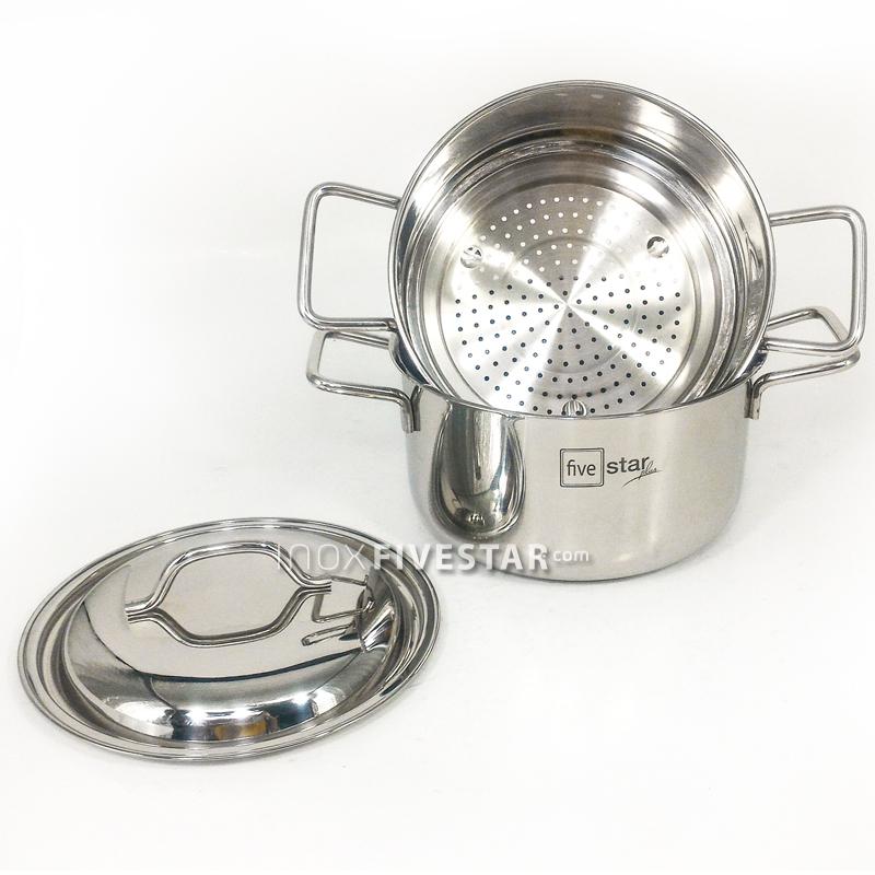 BỘ 5 NỒI XỬNG QUÁNH CHẢO INOX 304 FIVESTAR