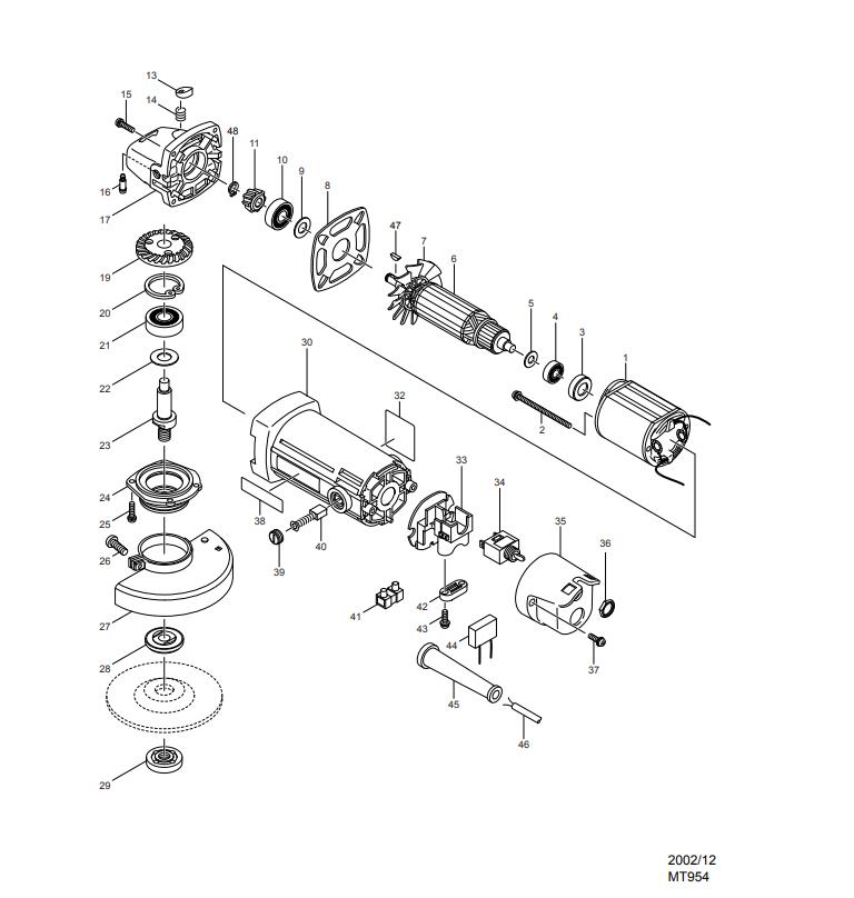 Rotor máy mài Makita MT954