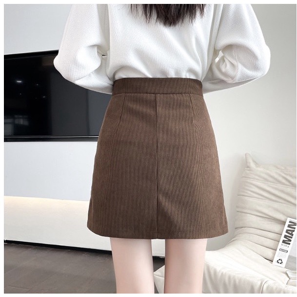 Chân váy nhung tăm chữ A