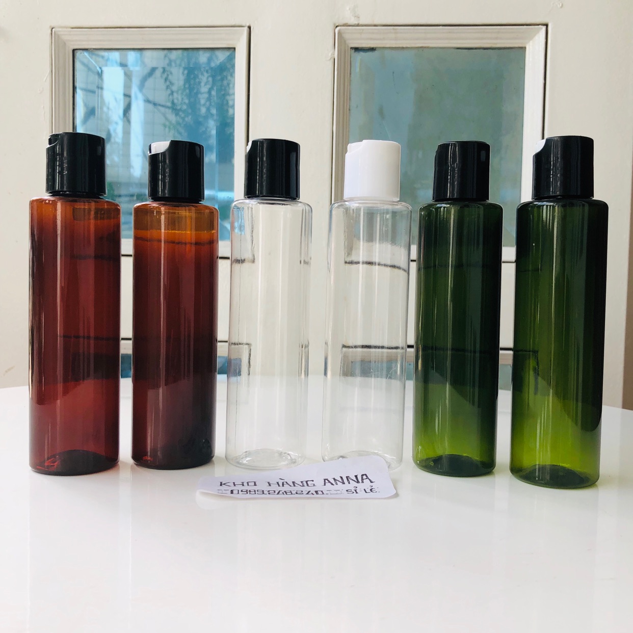 [ Chai Lọ Hủ nhựa ]  5 chai nhựa 150ml nắp nhấn bress - combo 5 chai 150ml màu trong suốt / màu nâu / màu xanh lá nắp bật nhấn - vỏ chai lọ nhựa chiết mỹ phẩm