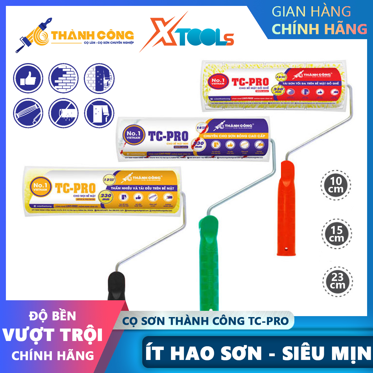 Tc-pro successful paint roller brush multi-functional paint roller for any surface, rugged, smooth paint, gloss, wall paint, low wear paint, absorbent, no shedding hair