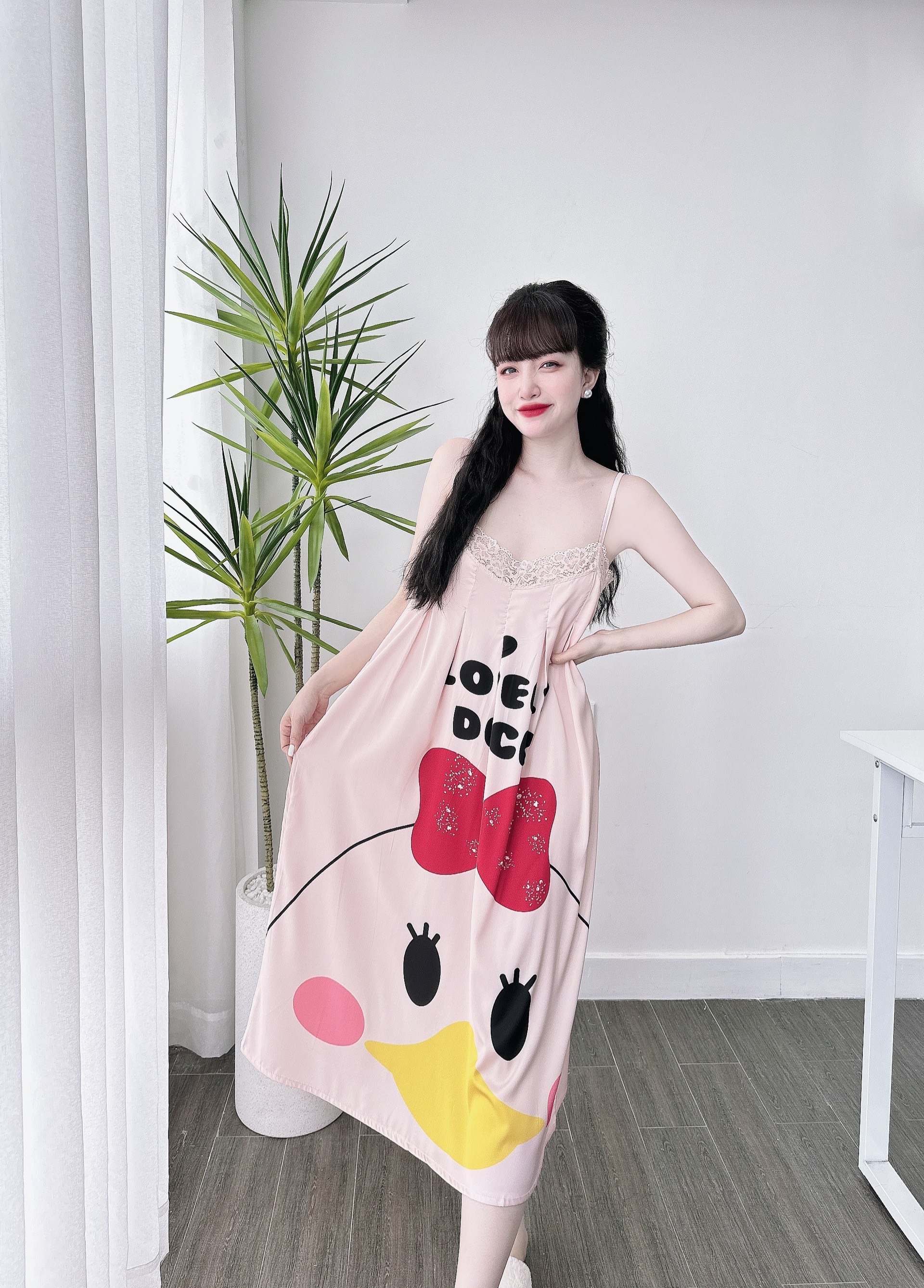[HCM]VN1401 ĐẦM  XẾP LY HỌA TIẾT DỄ THƯƠNG