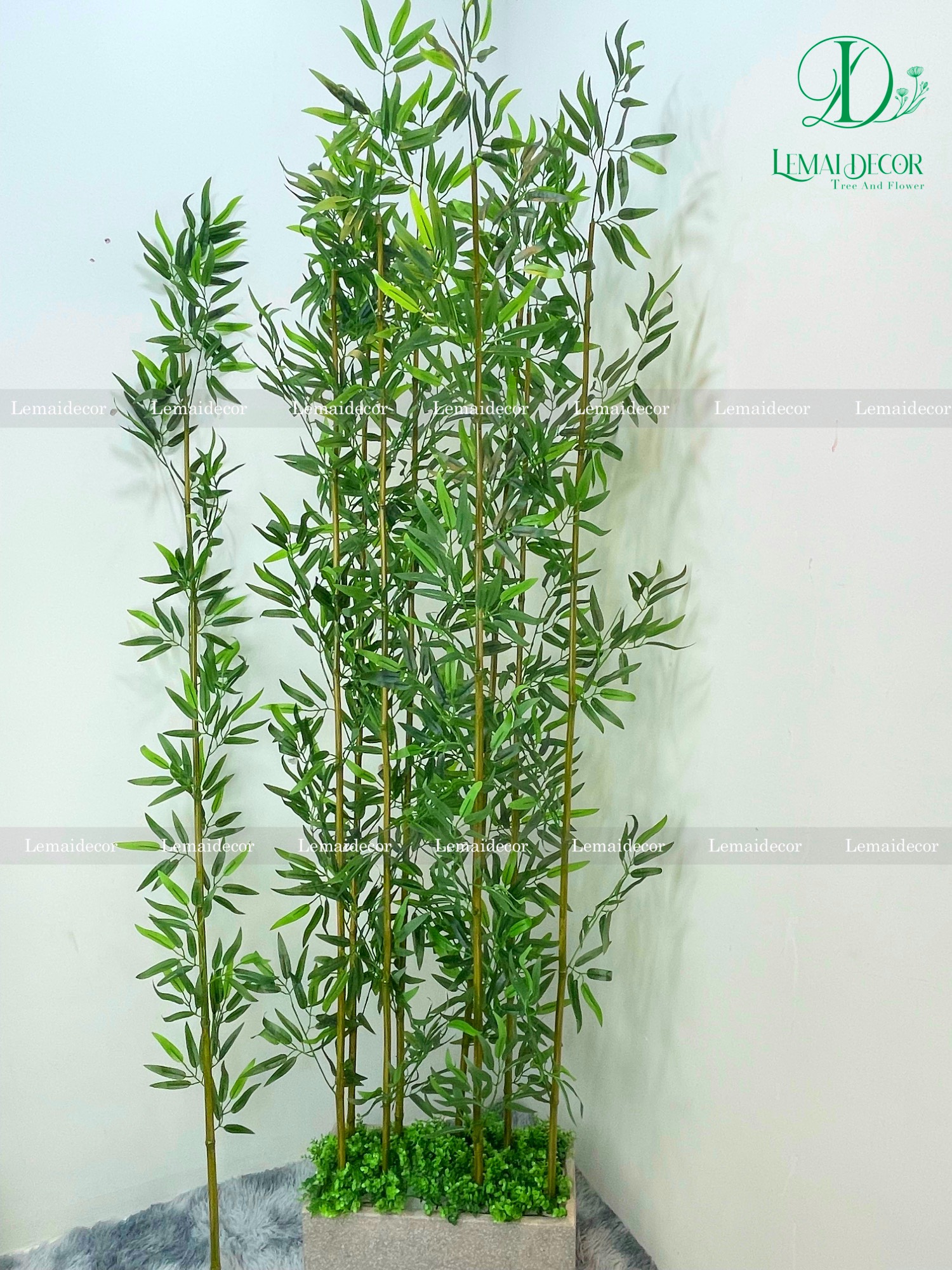 Set 10 cây trúc lá lụa nhiều lá giả độ cao 120cm