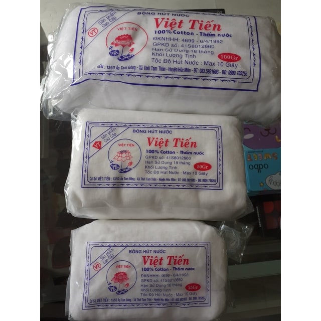 [HCM]Bông gòn cuộn y tế việt tiến 50g (Bông hút nước)