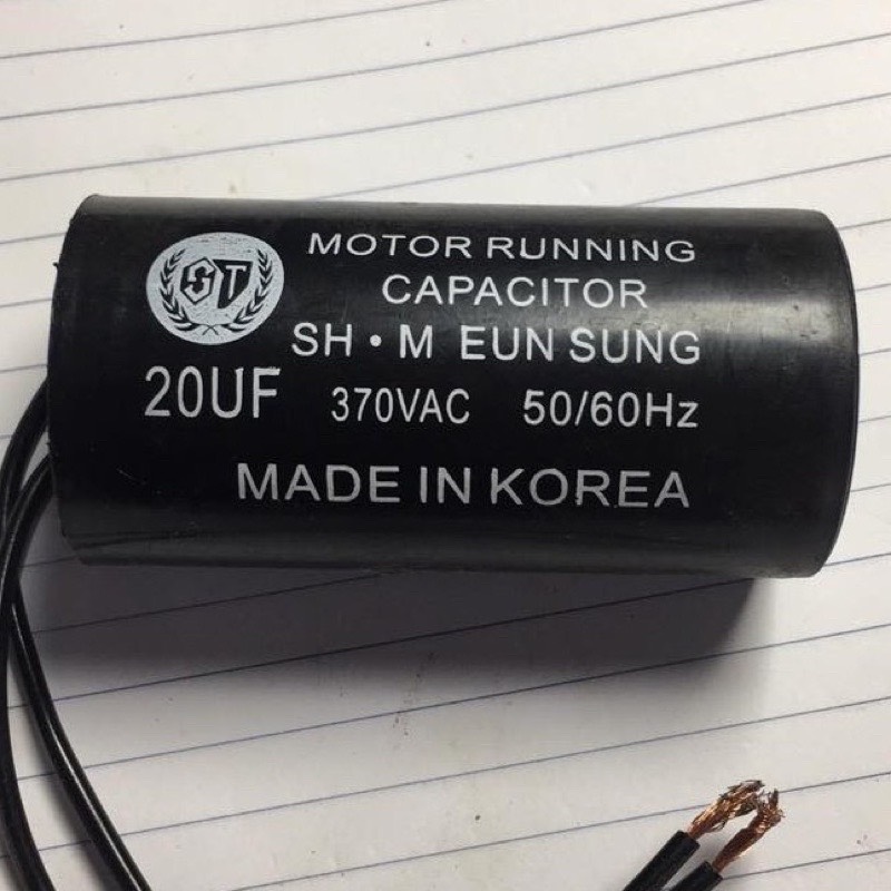 Tụ Máy Bơm Đen 8UF-10UF-15UF-20UF 370VAC EUN SUNG
