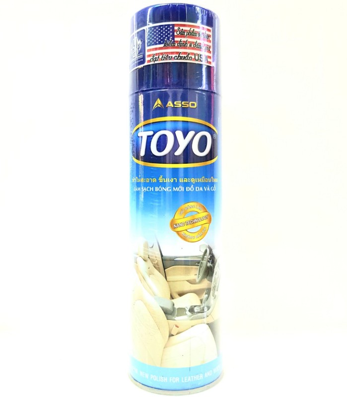 Chai xịt làm bóng đồ da và gỗ TOYO 500ml công nghệ nano, dễ dàng làm sạch, đánh bóng các loại vật dụng