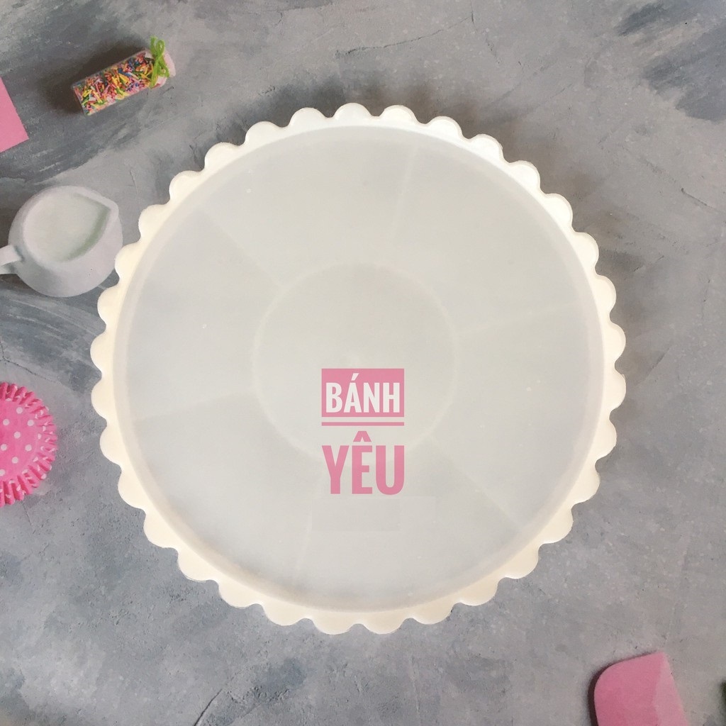 Dĩa nhựa đựng bánh kem/rau câu 20cm