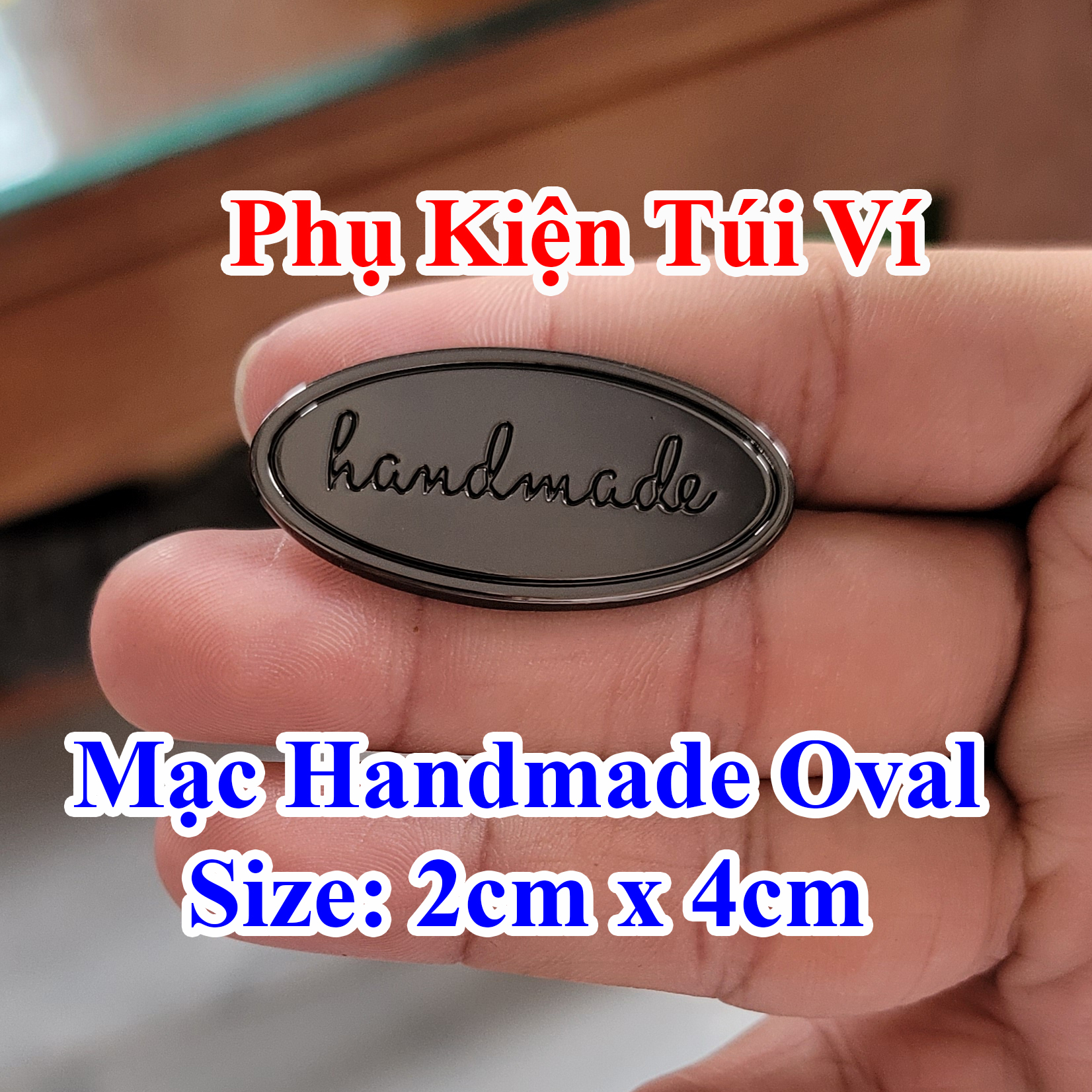 Mạc handmade oval trang trí túi xách