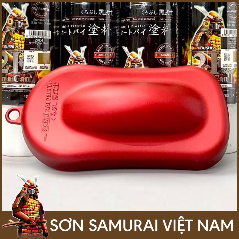 Sơn xịt Samurai Chính Hãng màu Đỏ Mờ - Y9595*. (400ml)