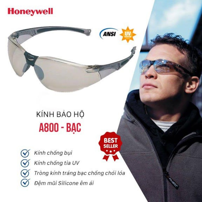 Giá bán Kính bảo hộ chống bụi chạy xe đi đường ngày đêm A800 bạc - Full hộp