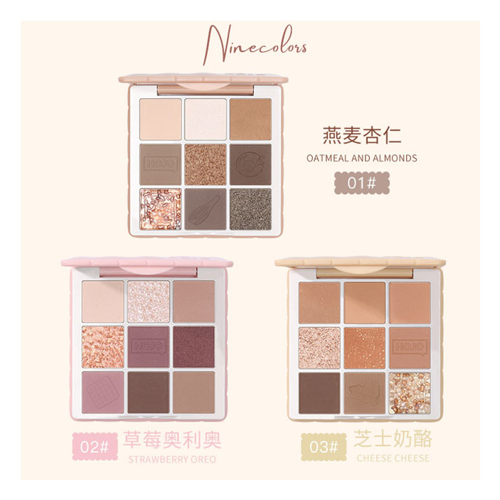 Bảng 9 màu mắt tone nude HOJO 8136