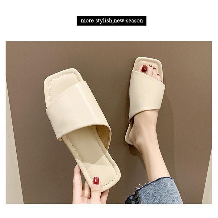 E7 - Dép 1 bản mũi vuông cách điệu