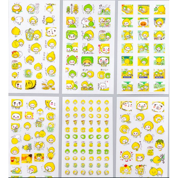Sticker 6 Tấm Dán Trang Trí Lemon Vàng