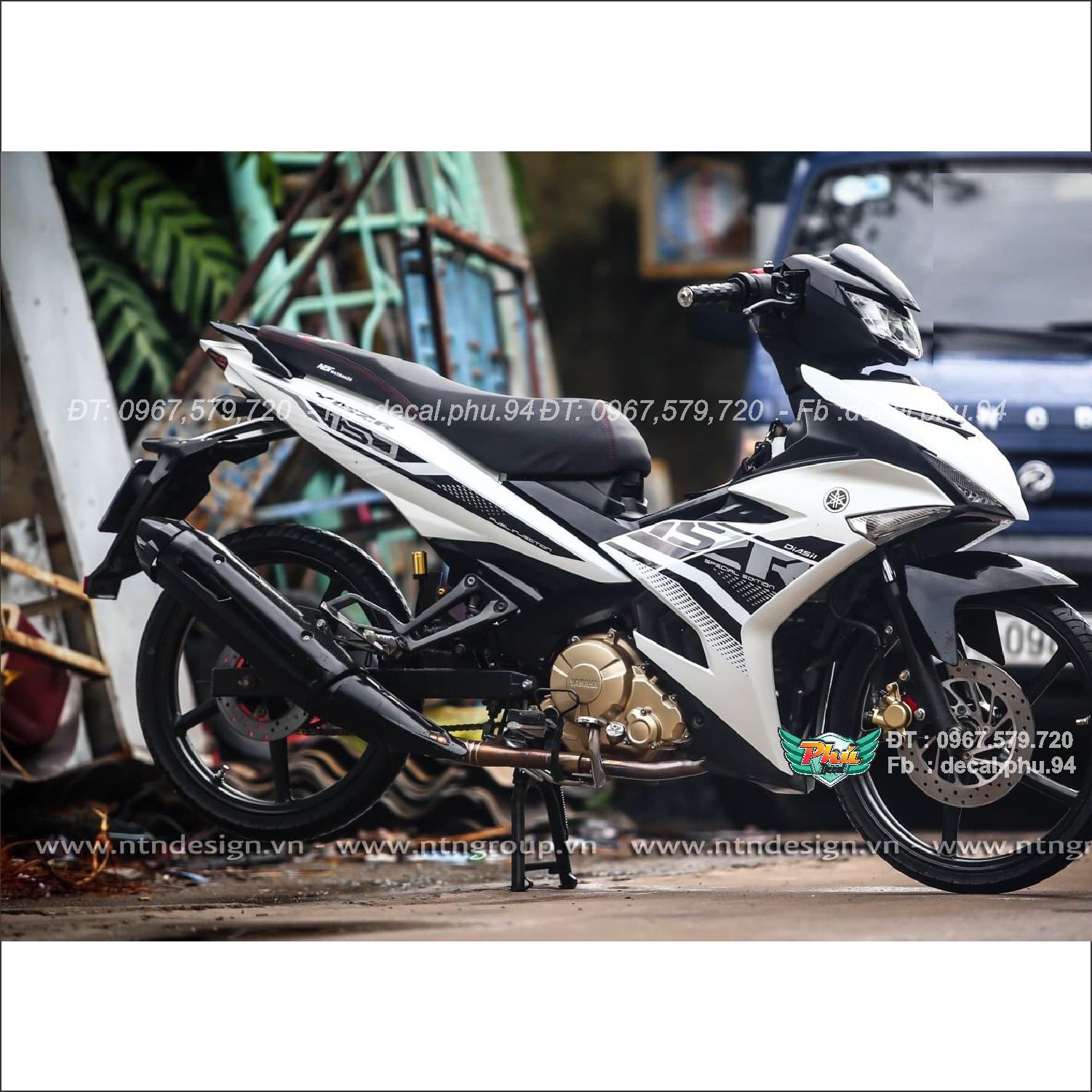 Tem rời exciter 150 y15zr trắng đen 2020