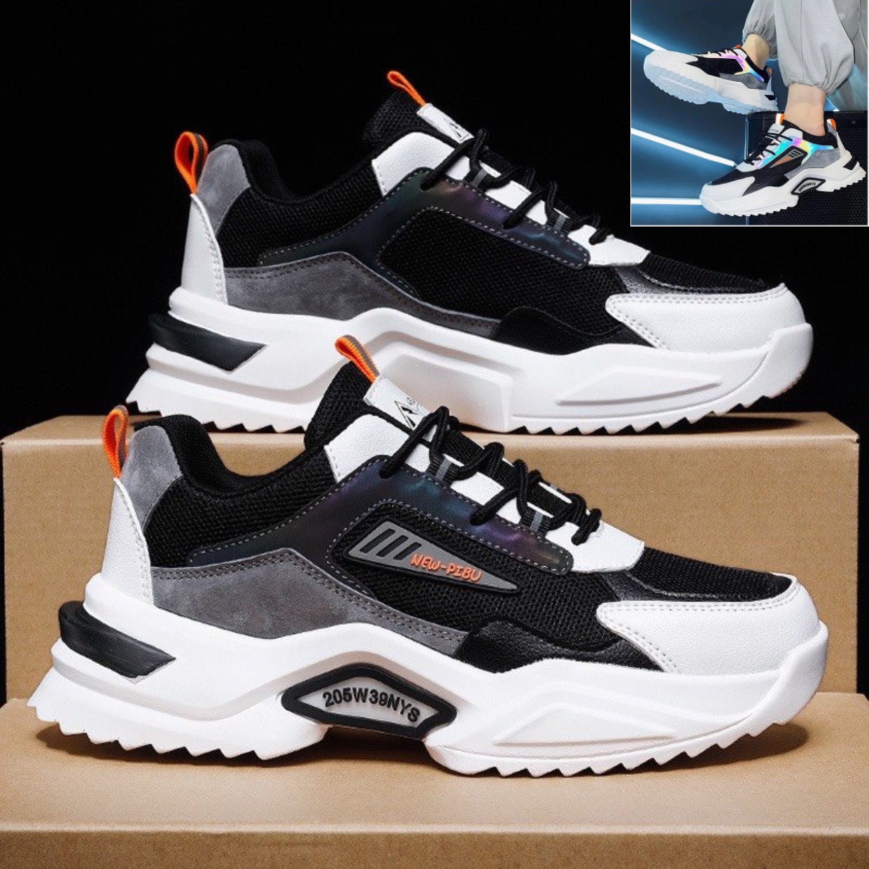 Giày nam sneaker Phản Quang Newpibuu siêu chất
