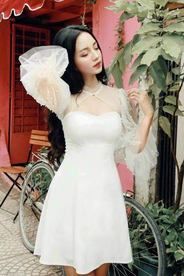 [HCM]Đầm đính ngọc trai dự tiệc sang chảnh
