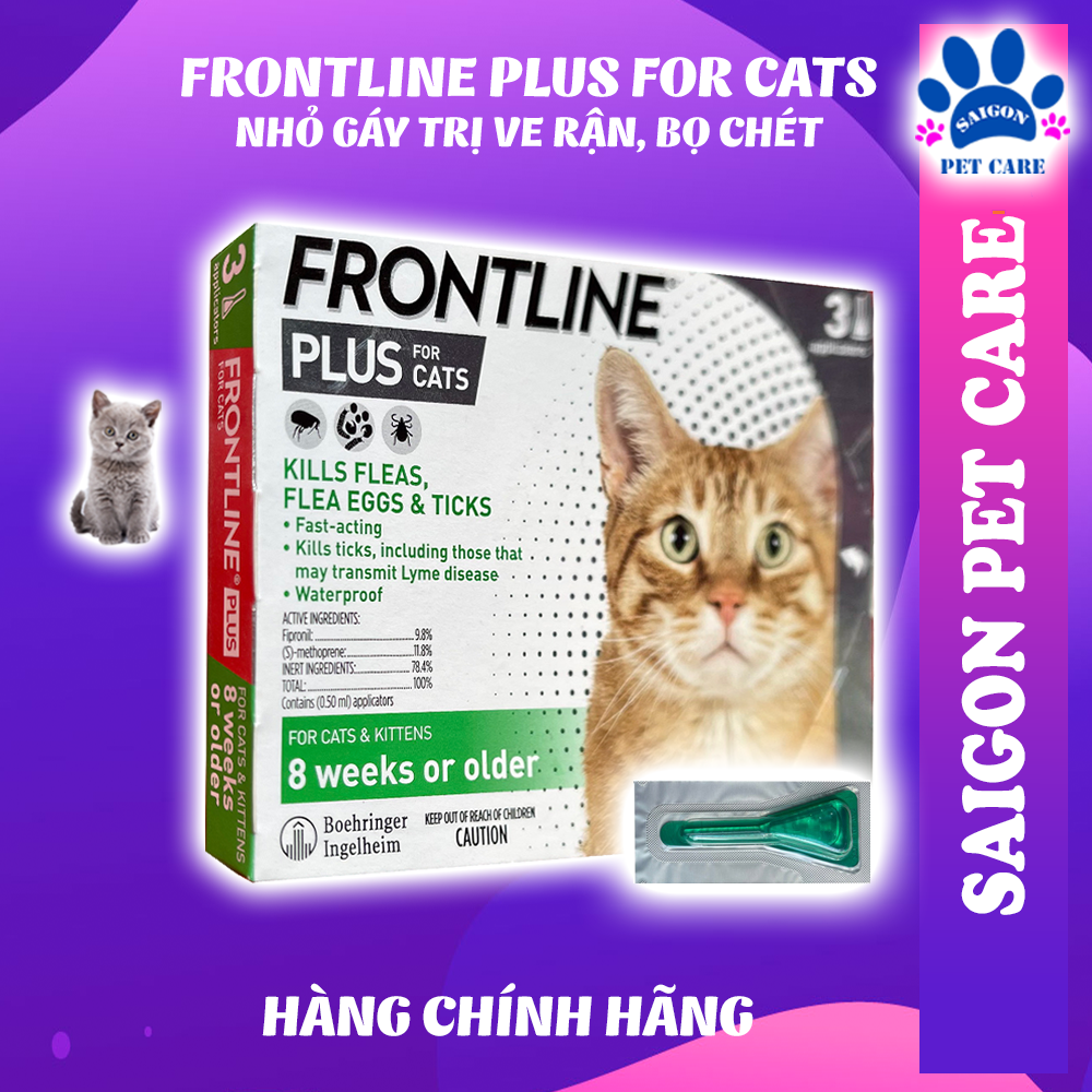 Thuốc nhỏ gáy trị ve rận, bọ chét Frontline Plus cho mèo