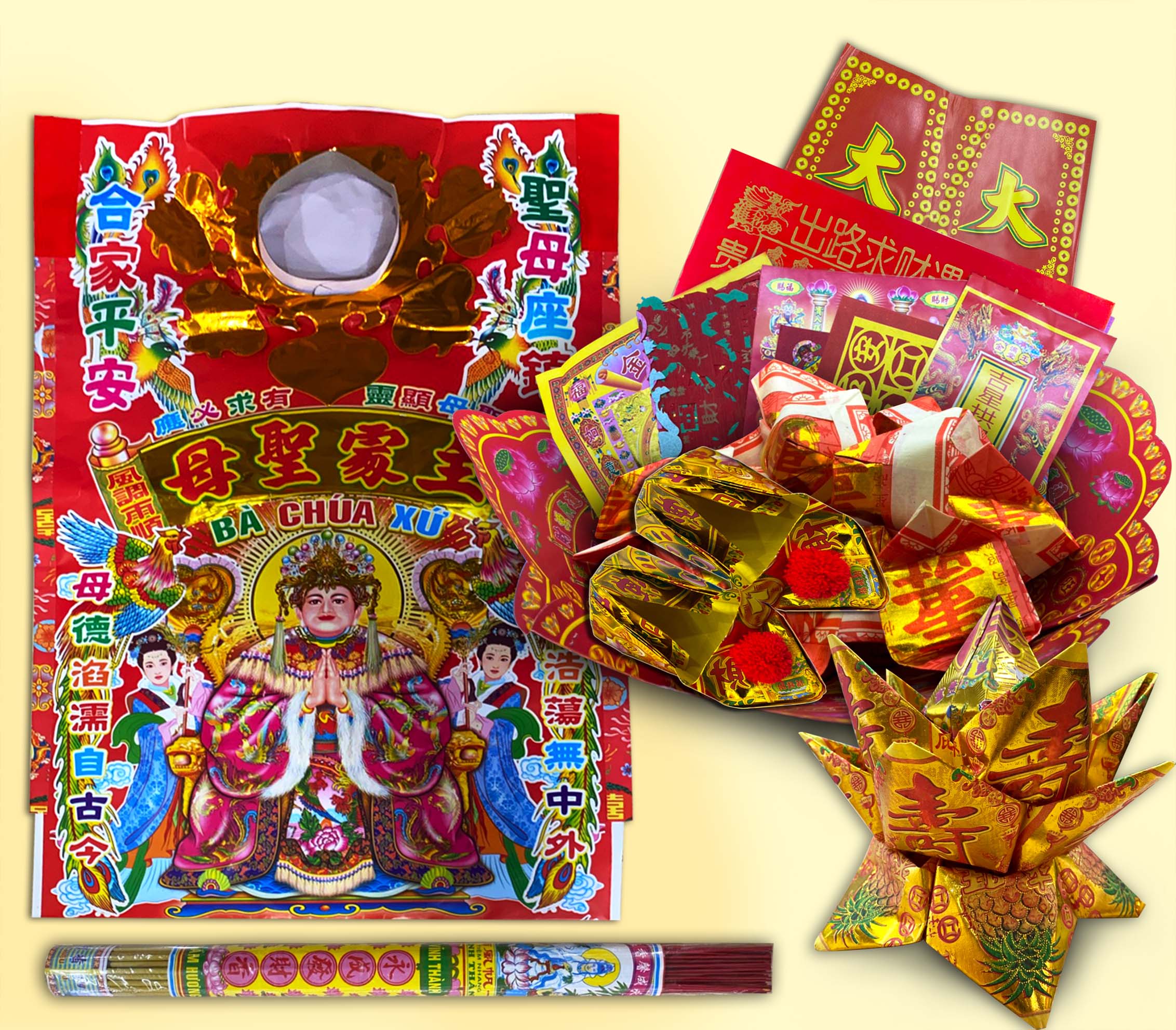 Bộ Phần Cúng Đầy Đủ Bà Chúa Xứ (có nhang đèn)