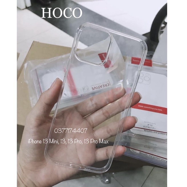 Ốp lưng dẻo trong suốt hoco cho iphone 13 mini, 13, 13 pro, 13 pro max chính hãng full box123123