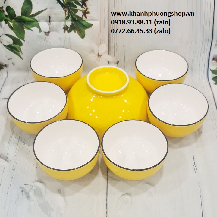 chén sứ vàng - chén sứ
