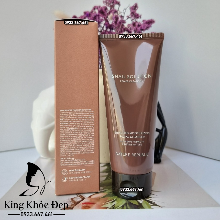 Sửa Rửa Mặt Nature Republic Snail Solution Foam Cleanser