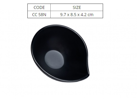 Chén Chấm Nhựa Melamine Đen Nhám-CC58N