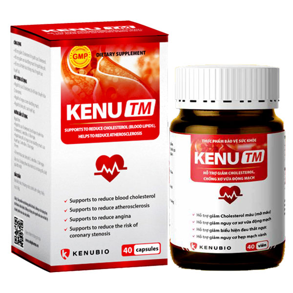Kenu TM - hỗ trợ giảm cholesterol, hỗ trợ giảm nguy cơ xơ vữa động mạch