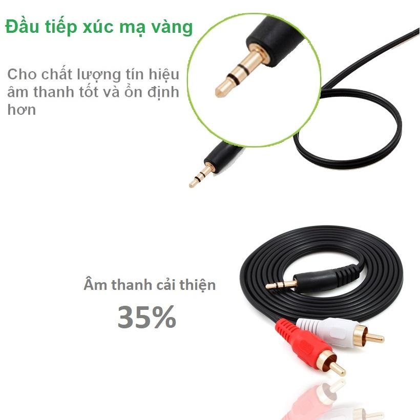 Dây loa 1 đầu 3.5 ra 2 AV dài 10m