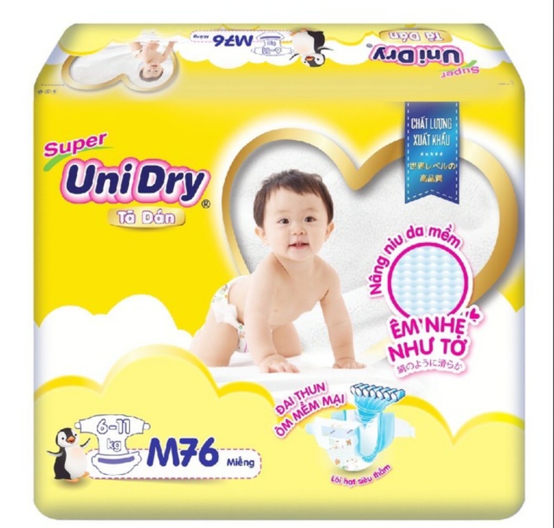 Tã dán Unidry size M76 - size L68 - size XL62 miêng