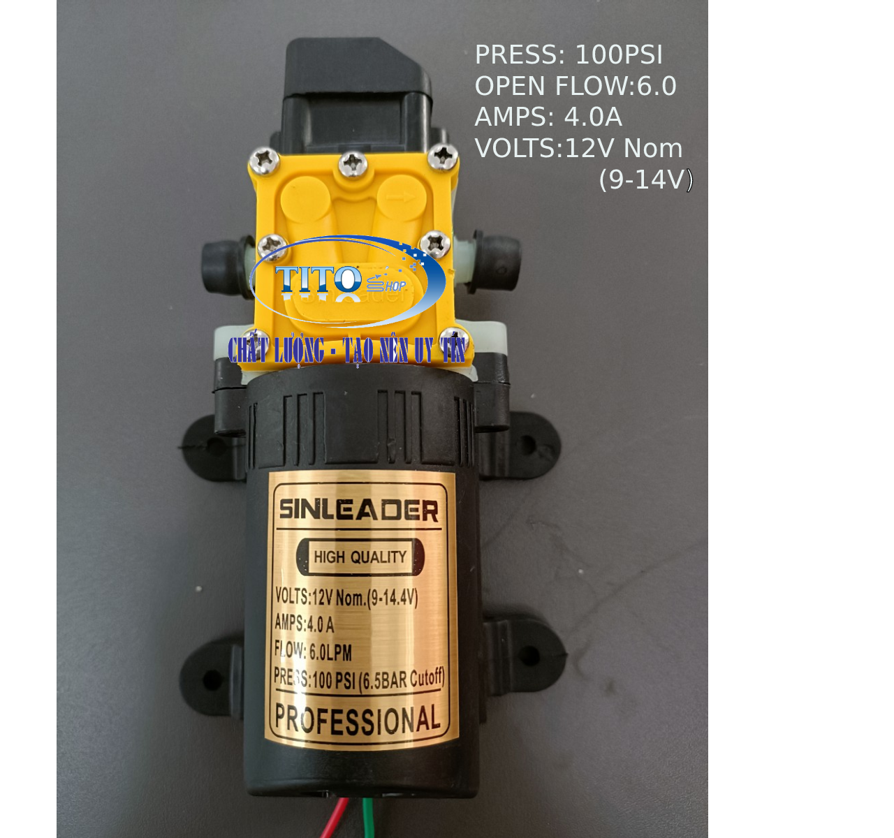 Bơm đơn Sinleader 12V phun thuốc, rửa xe, tưới lan.