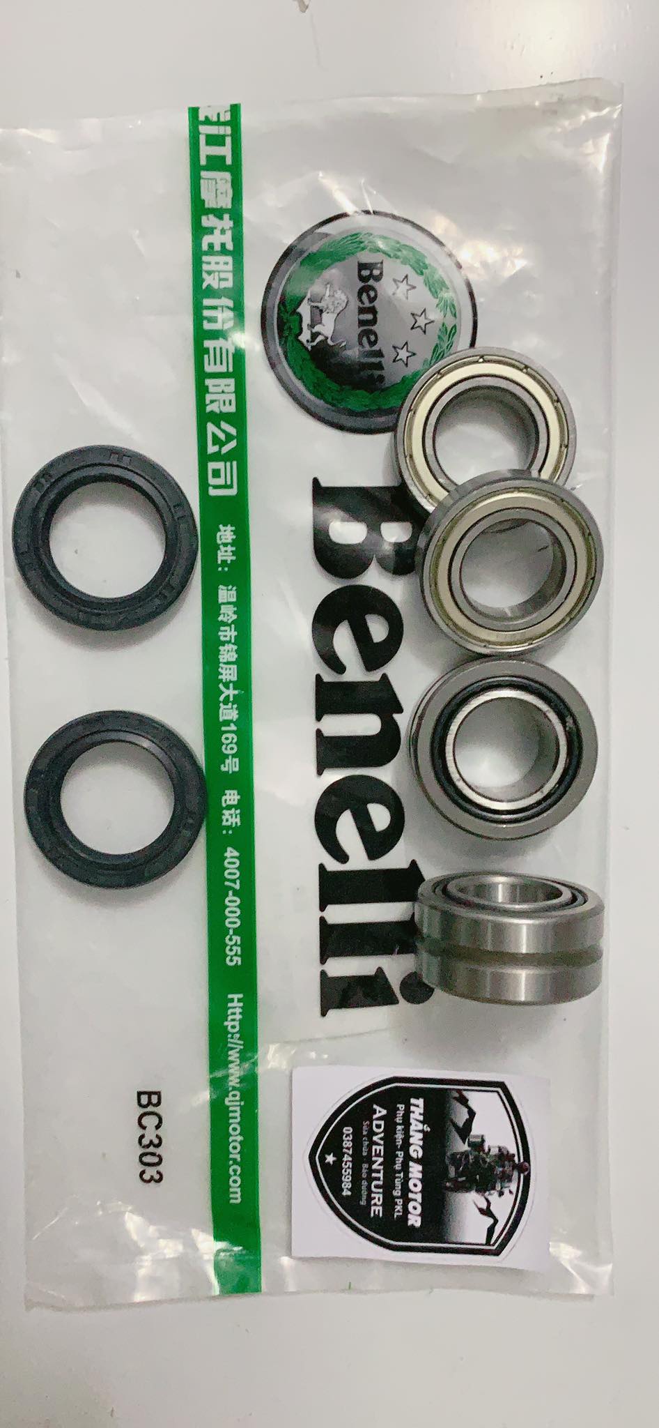 Bộ vòng bi, phớt trục gắp sau xe bn302 trk502 chính hãng benelli