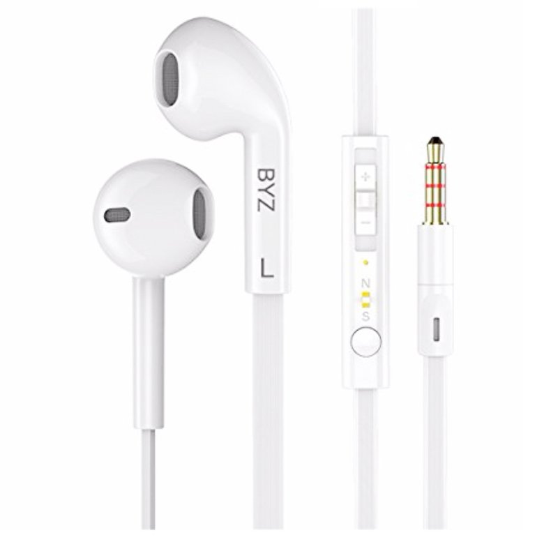 Tai nghe BYZ S389 Jack 3.5mm có mic đàm thoại, âm thanh sống động, dây dẹp chống rối cho iPhone/Samsung/Huawei/Xiaomi/Oppo