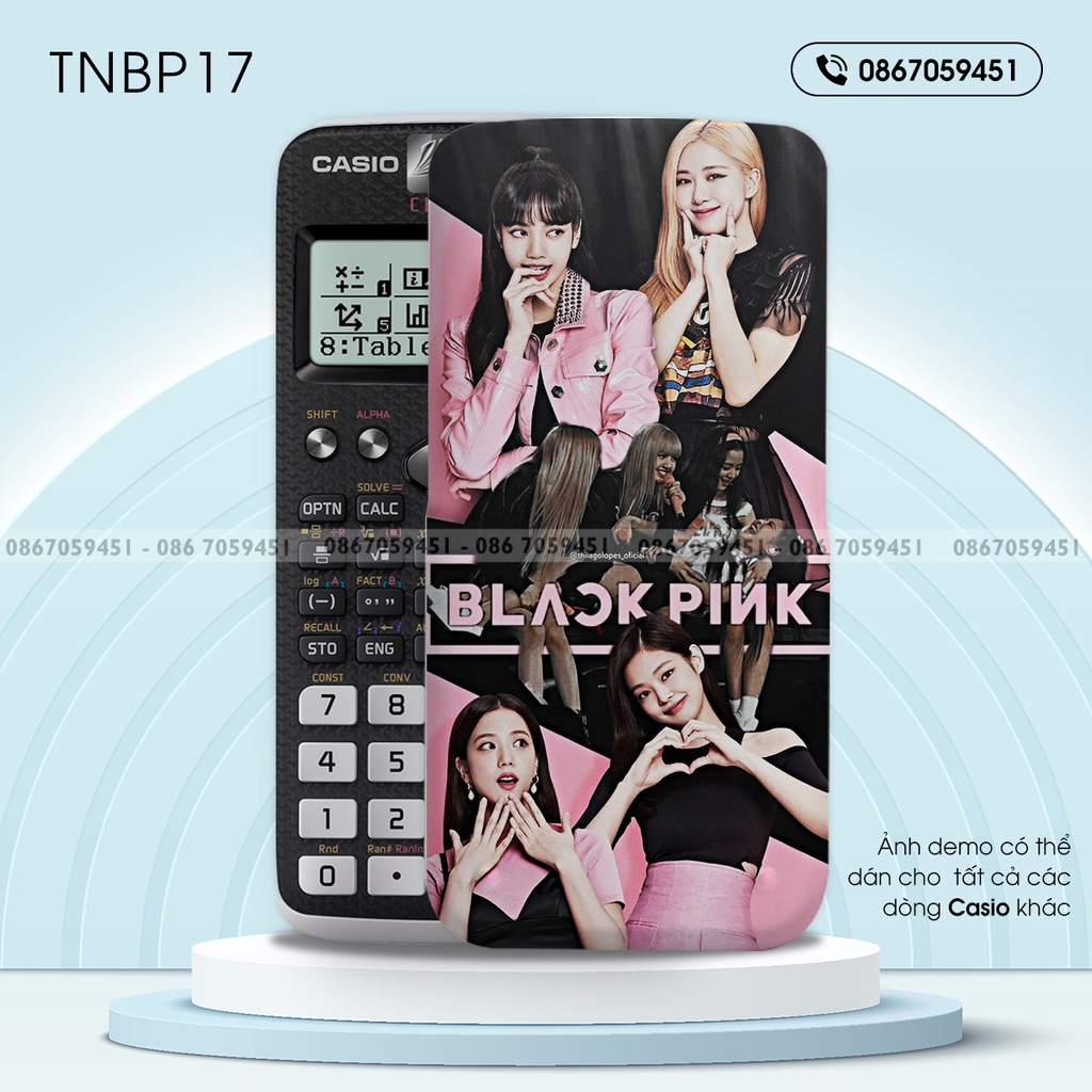 Skin dán máy tính casio in hình black pinkbộ 4 tnbpb4