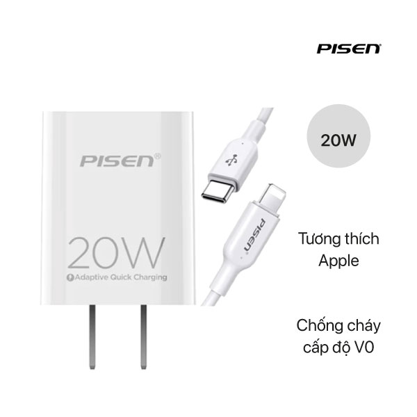 Cóc sạc nhanh 20w pisen ts - c140- lindu shop