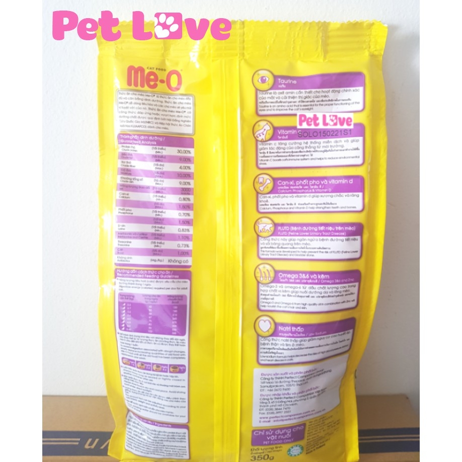 Thức ăn hạt Meo cho mèo lớn (vị hải sản, gói 350g)