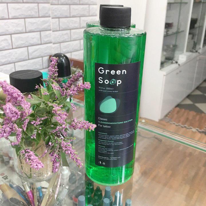 DUNG DICH VỆ SINH HÌNH XĂM GREEN SOAP 500ML
