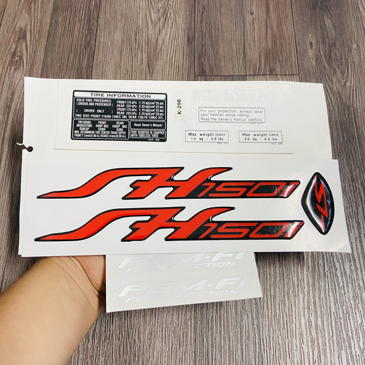 [HCM]Tem dán xe SH 150i ZIN (chữ+tem thông số xe)