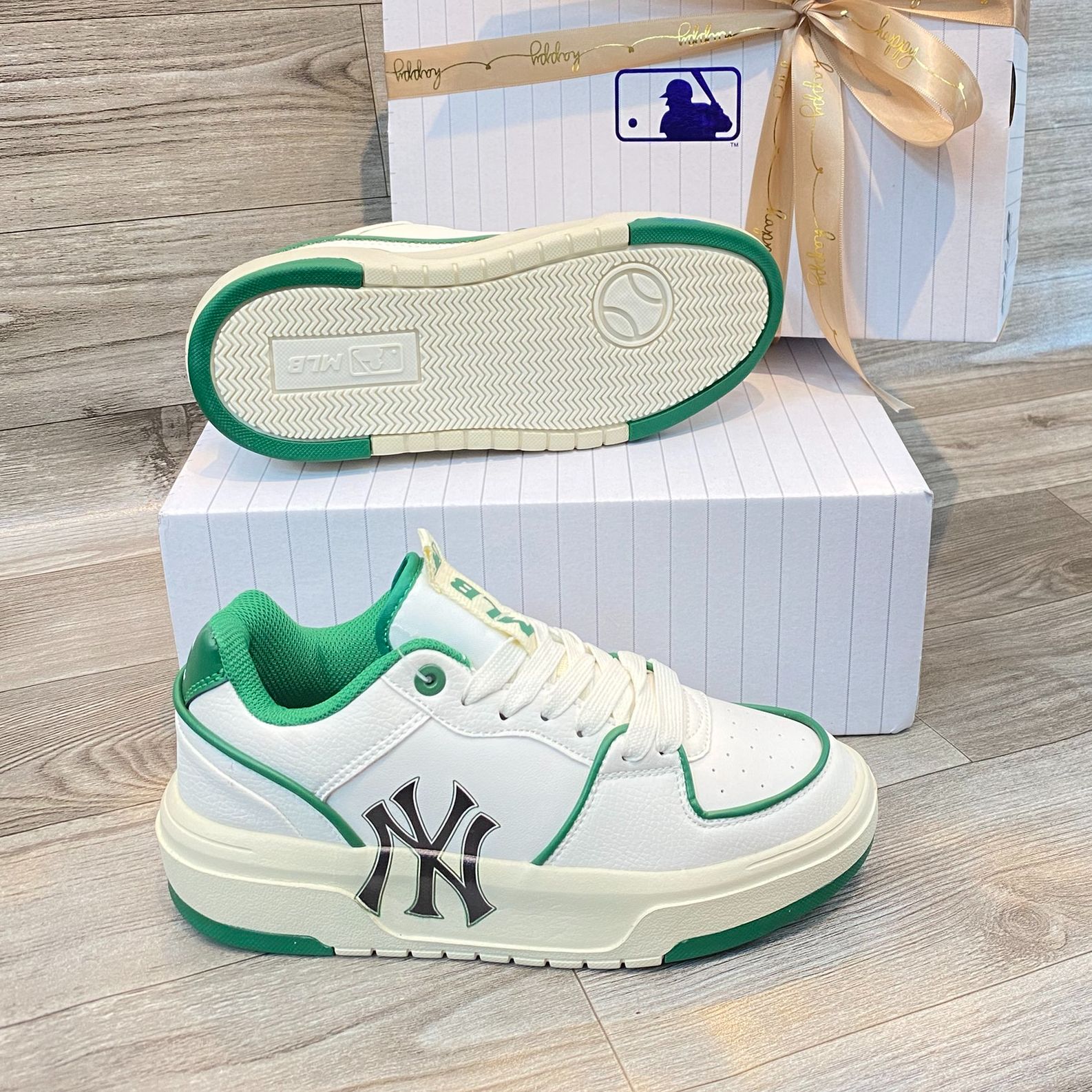 Giày thể thao mlb chunky liner new york xanh , giày mlb ny  liner chữ đen. size 36-43