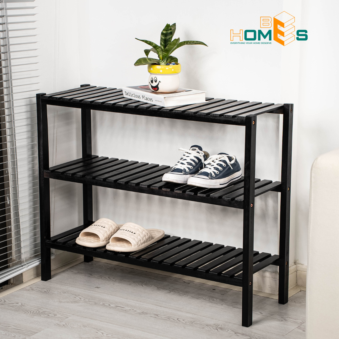 Kệ giày gỗ đa năng 3 tầng dài 80cm