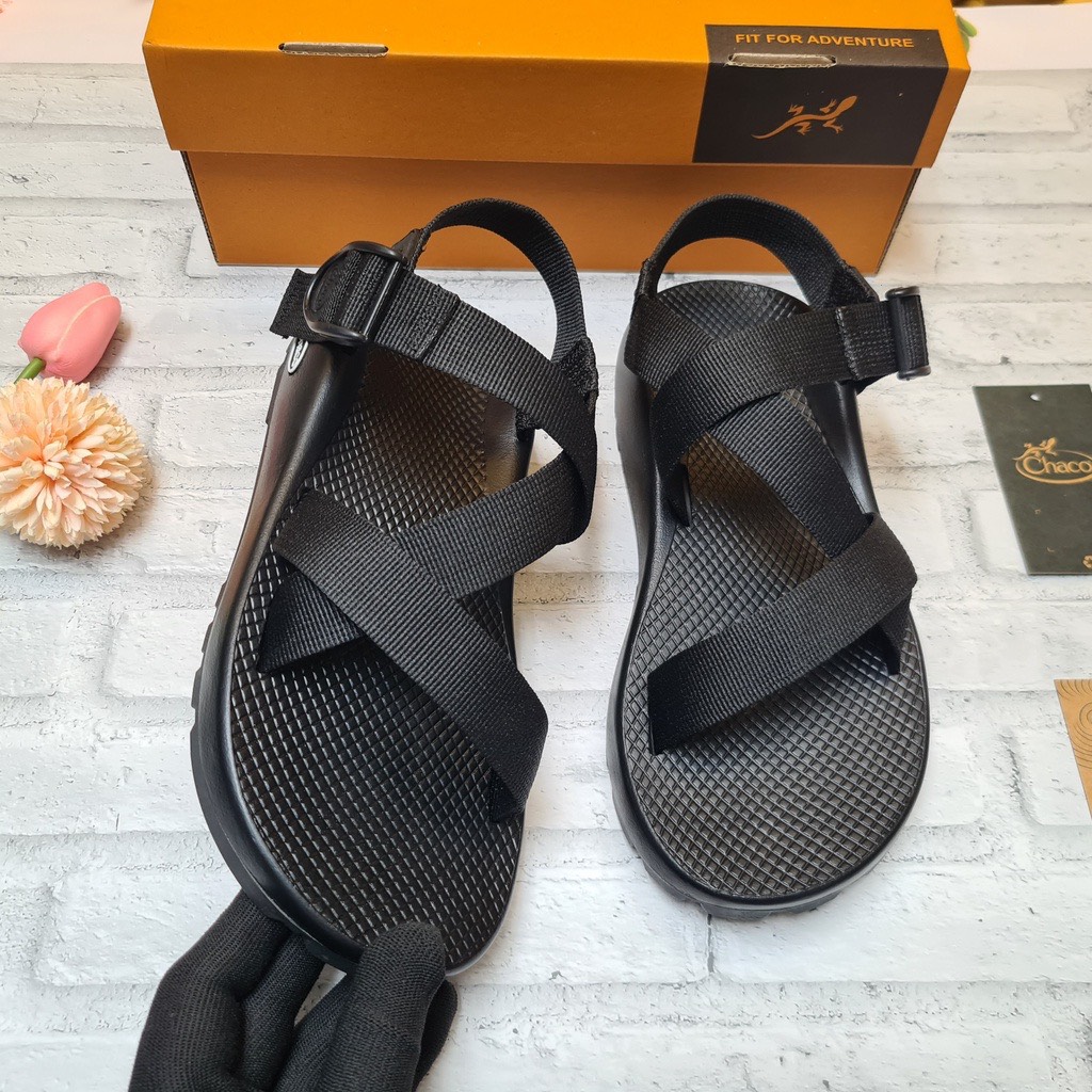 Sandal chaco quai dù màu đen đủ size nam nữ
