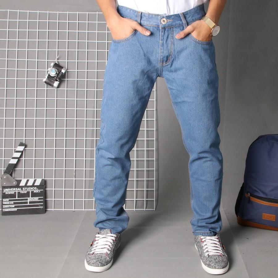 [Hoàn Tiền 15%] [HCM]Quần jean nam xanh đậm vải dàykhông ra màu SG63 SaoSaiGon
