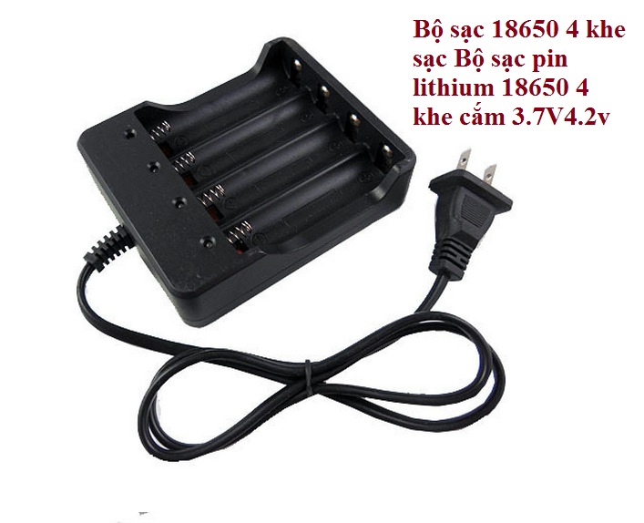 Bộ sạc 18650 4 khe sạc bộ sạc pin lithium 18650 4 khe cắm 3.7v4.2v với bộ sạc 4 pin với tiêu chuẩn