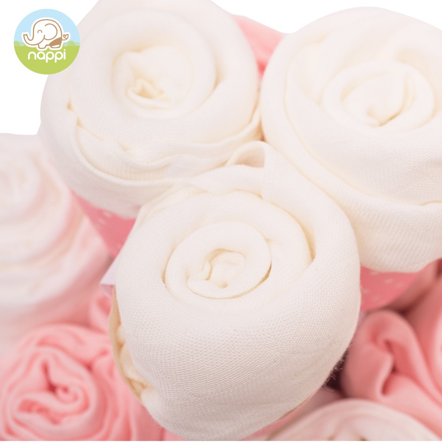 [COMBO SET CUPCAKE] 7 Khăn đa năng 77x77 cm Nappi + 6 Khăn sữa Nappi