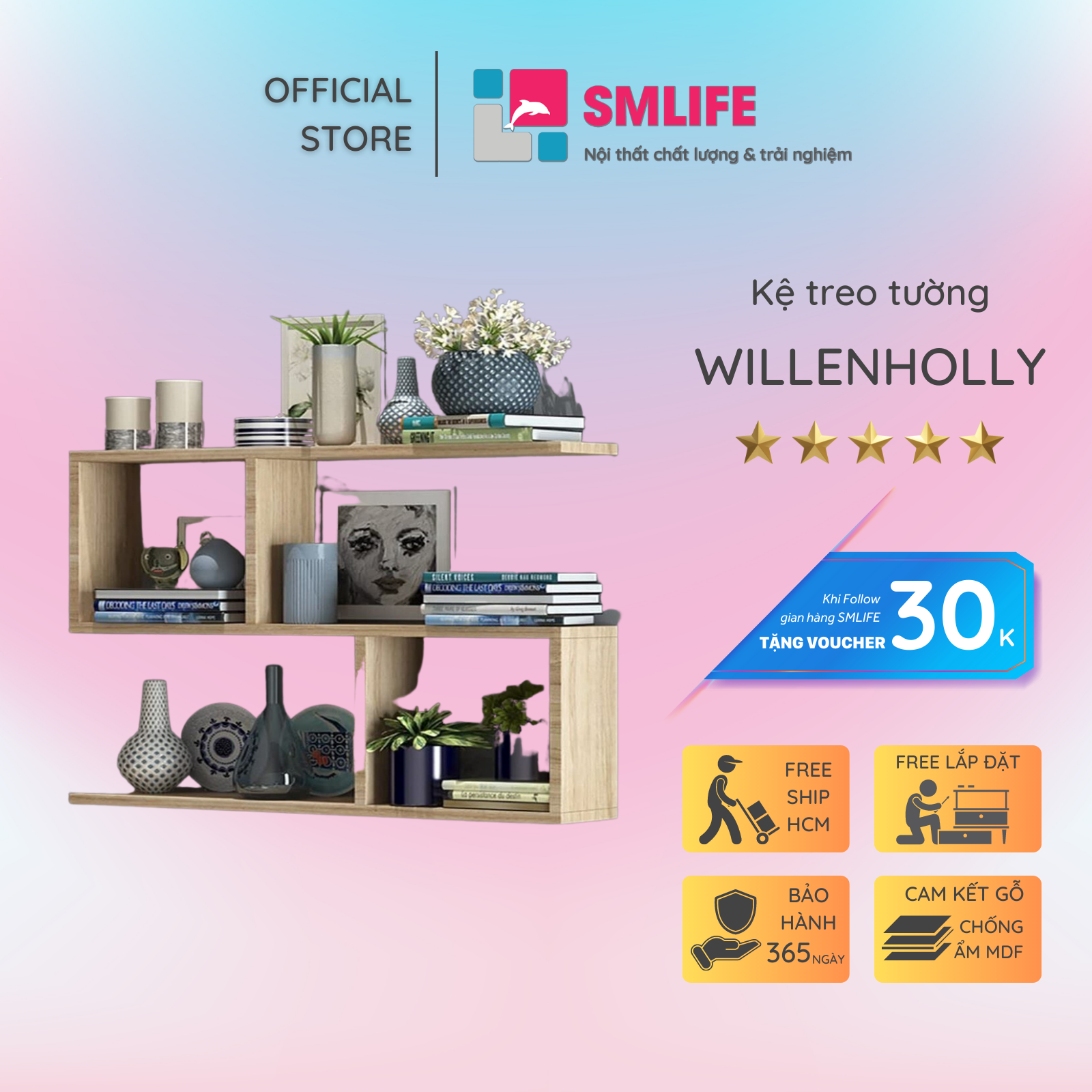 Kệ trang trí mini tiện dụng SMLIFE Willenholly