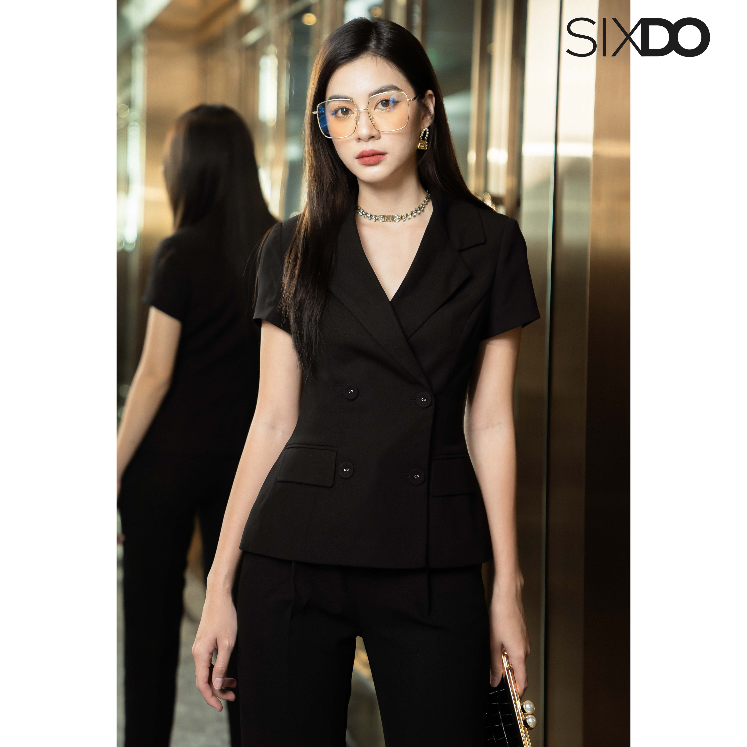Áo Vest nữ ngắn tay SIXDO (Double Breasted Vest)