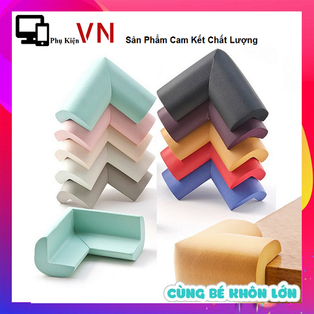 [HCM]⚡ Bộ 2 Miếng Mút Xốp Bọc Cạnh Bàn - Set 2 Bịt Góc Bàn An Toàn Cho Bé ( Nhiều Màu ) ⚡